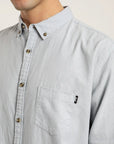 Camisa manga larga hombre Basic celeste - Algodón orgánico + lino