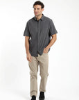 Camisa manga corta Texture classic grafito - Algodón orgánico
