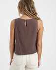 Blusa mujer Caulle café - Lino