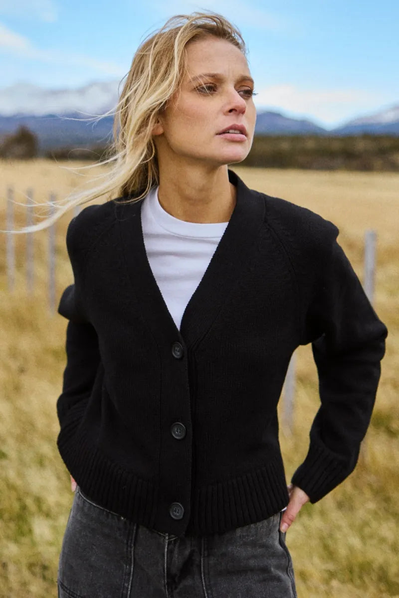 Chaleco mujer Ralún negro Algodón orgánico