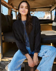 Chaqueta mujer Brisas grafito - Lino - Frøens