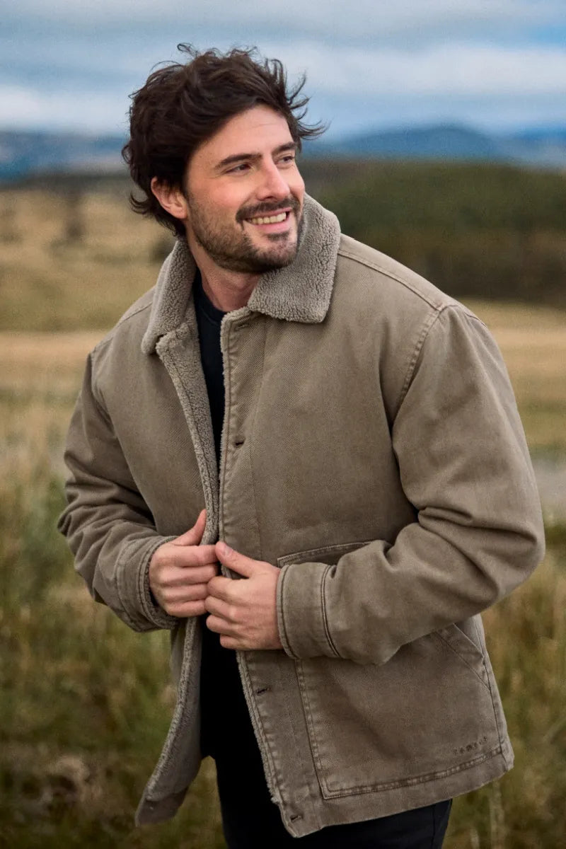 Chaqueta hombre Gravel café Algodón orgánico – Froens