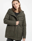 Chaqueta mujer Niebla verde wax - Algodón orgánico