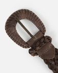 Cinturón mujer Trenza café
