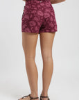 Falda corta mujer amarra flores burdeo Froens