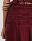Falda larga mujer smock burdeo Froens