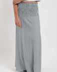 Falda larga Smock rayas gris Froens
