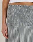 Falda larga Smock rayas gris Froens