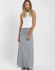 Falda larga Smock rayas gris Froens