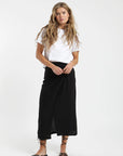 Falda larga Amber negro - Lino - Frøens