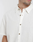 Camisa manga corta Classic blanco - Algodón orgánico y lino - Frøens