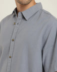 Camisa manga corta Classic celeste - Algodón orgánico y lino - Frøens