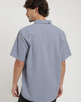 Camisa manga corta Classic celeste - Algodón orgánico y lino - Frøens