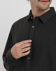 Camisa manga larga Basic grafito - Lino y algodón orgánico - Frøens