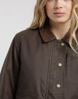 Chaqueta mujer Rocío café - Algodón orgánico waxed - Frøens