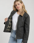 Chaqueta mujer Rocío olivo - Algodón orgánico waxed - Frøens