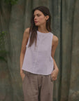 Blusa sin mangas Caulle blanco