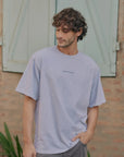 Polera manga corta hombre Oversize gris