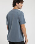 Polera manga corta hombre Plain Heavyweight azul - Algodón orgánico - Frøens
