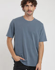 Polera manga corta hombre Plain Heavyweight azul - Algodón orgánico - Frøens
