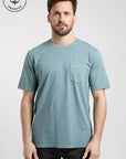 Polera manga corta hombre Bolsillo petróleo - Algodón orgánico - Frøens