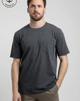 Polera manga corta hombre Bolsillo grafito - Algodón orgánico - Frøens
