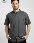Camisa manga corta Classic grafito - Algodón orgánico + lino - Frøens