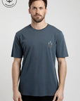 Polera manga corta hombre Chilling azul - Algodón orgánico - Frøens