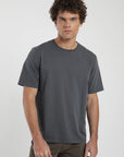 Polera manga corta hombre Heavyweight Plain grafito - Algodón orgánico