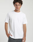 Polera manga corta hombre Heavyweight Plain blanco - Algodón orgánico