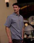 Camisa manga corta Classic celeste - Algodón orgánico y lino - Frøens
