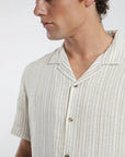 Camisa manga corta Jervis taupe - Lino