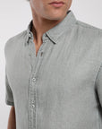 Camisa manga corta verde - Lino