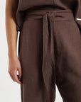Pantalón mujer Mara café - Lino