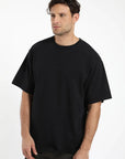 Polera manga corta hombre Oversize negra - Algodón orgánico