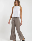 Pantalón mujer Docas rayas café Froens