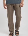 Pantalón hombre lino taupe Froens