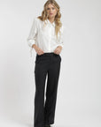 Pantalón mujer Moca rayas gris - Lana