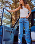Jeans mujer Pinzas celeste - Frøens
