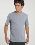 Polera manga corta hombre Plain lila - Algodón orgánico