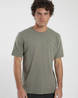 Polera manga corta hombre Plain verde - Algodón orgánico