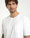 Polera manga corta hombre Bolsillo blanco