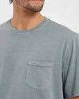 Polera manga corta hombre Bolsillo stitch celeste Froens