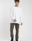 Polera manga larga hombre Plain heavy blanco