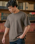 Polera manga corta hombre Oversize café