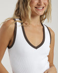 Polera sin mangas mujer lena blanco Froens