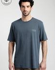 Polera manga corta hombre Vintage logo azul - Algodón orgánico