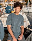 Polera manga corta hombre Plain azul heavyweight - Algodón orgánico - Frøens