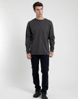 Polera manga larga hombre Back text grafito - Algodón orgánico - Frøens