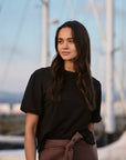 Polera mujer manga corta Globo negro - Algodón orgánico - Frøens